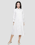 Triset Ladies Stripe Print Dress Wanita