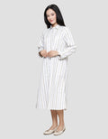 Triset Ladies Stripe Print Dress Wanita