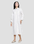 Triset Ladies Stripe Print Dress Wanita