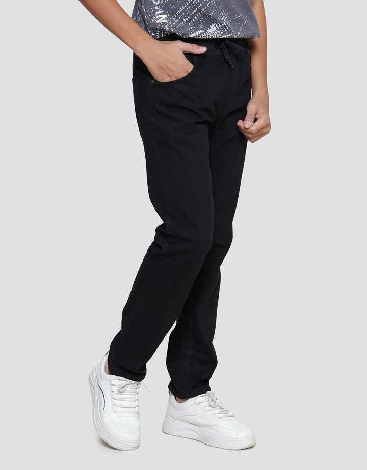 Nevada Celana Panjang Denim Rib Polos Washing Anak Laki-laki