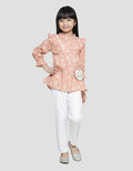 Little M Full Print Cat Bag Long Sleeve Shirt for Girls