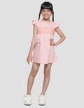Little M Ruffle Smok Dada Midi Dress Anak Perempuan
