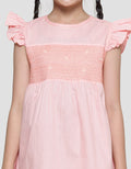 Little M Ruffle Smok Dada Midi Dress Anak Perempuan
