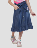 Little M Paperbag Bordir Unicorn Belt Rok Midi Anak Perempuan