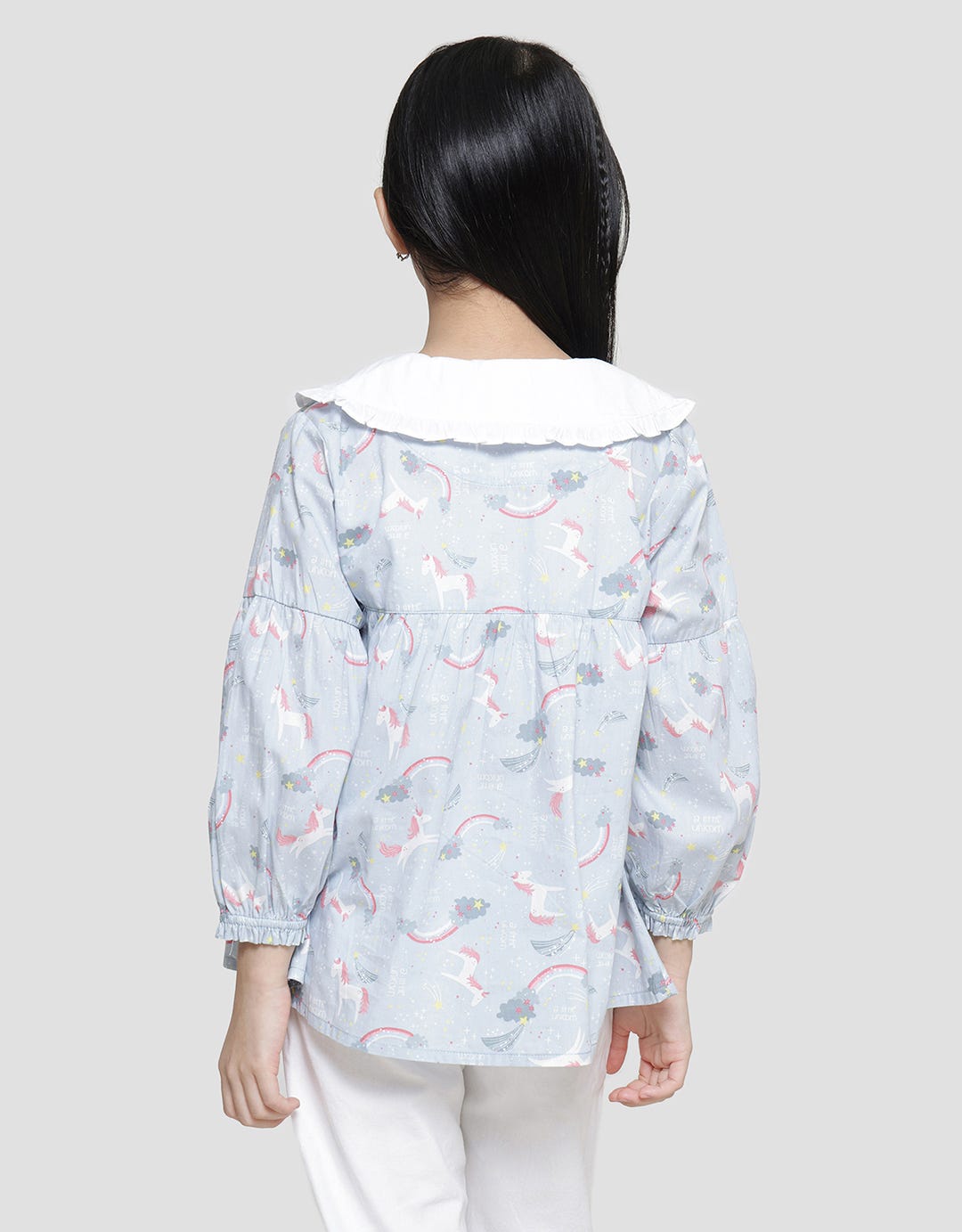Little M Print Unicorn Star Blouse Anak Perempuan