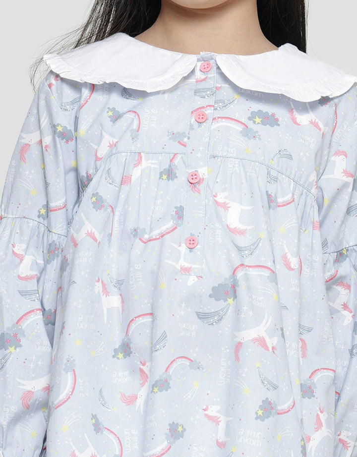 Little M Print Unicorn Star Blouse Anak Perempuan