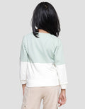 Little M 2 Tone Combination Carrot Hanging Application Girls Sweater