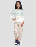 Little M 2 Tone Combination Carrot Hanging Application Girls Sweater