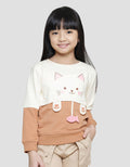 Little M Kombinasi 2 Tone Aplikasi Gantung Ikan Sweater Anak Perempuan
