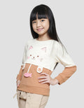 Little M Kombinasi 2 Tone Aplikasi Gantung Ikan Sweater Anak Perempuan