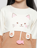 Little M Kombinasi 2 Tone Aplikasi Gantung Ikan Sweater Anak Perempuan