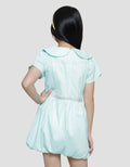 Little M Embroidery Collar Tassle Balloon Skirt Midi Dress Short Sleeve Girls