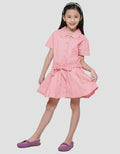 Little M Woven Rok Plisket With Belt Midi Dress Anak Perempuan