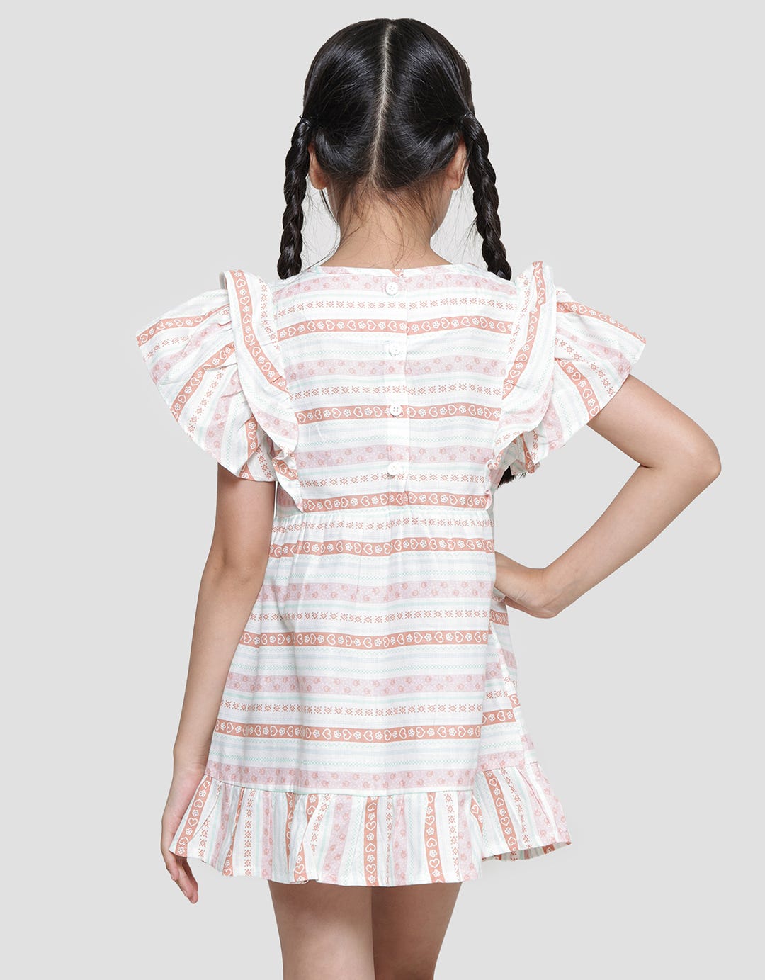 Little M Big Ruffle Salur Midi Dress Anak Perempuan