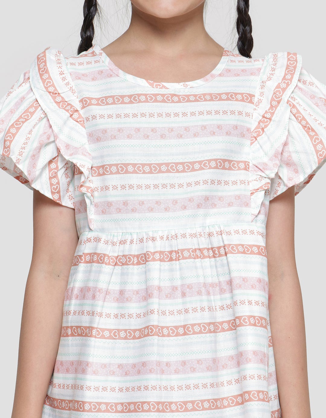 Little M Big Ruffle Salur Midi Dress Anak Perempuan