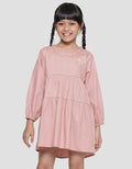 Little M Ruffle Neck Midi Dress Anak Perempuan