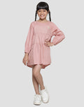 Little M Ruffle Neck Midi Dress Anak Perempuan