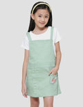 Little M  Woven Kancing Midi Dress Overall Anak Perempuan