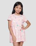 Little M Print Unicorn Spread Girls Midi Dress