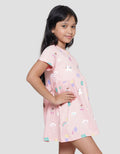 Little M Print Unicorn Spread Girls Midi Dress