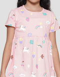 Little M Print Unicorn Spread Girls Midi Dress