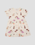 Little M Daily Full Print Animals Midi Dress Anak Perempuan