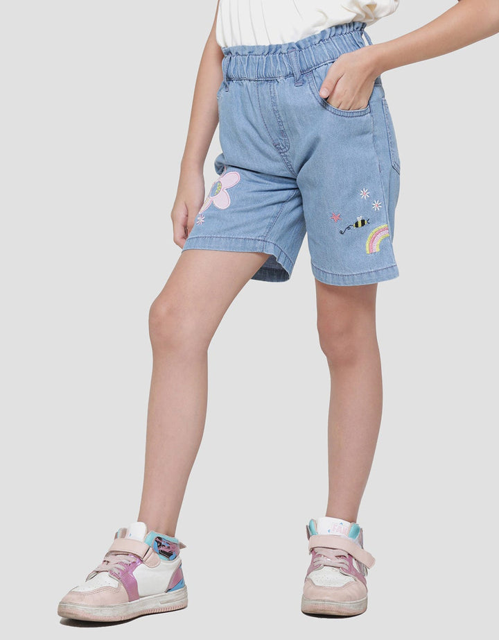 Little M Bordir Bunga And Bee Celana Denim Anak Perempuan