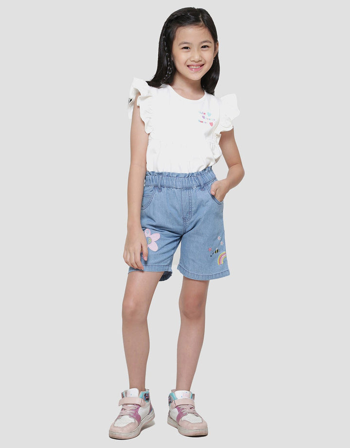 Little M Bordir Bunga And Bee Celana Denim Anak Perempuan