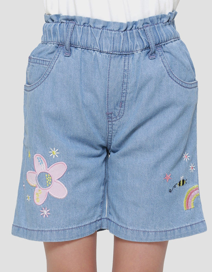 Little M Bordir Bunga And Bee Celana Denim Anak Perempuan