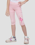 Little M Rib Embroidered Flamingo Leggings for Girls