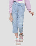 Little M Basic Paperbag Celana Panjang Denim Anak Perempuan