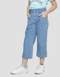 Little M Wide Leg Kancing Warna Warni Celana Denim Anak Perempuan