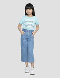 Little M Wide Leg Kancing Warna Warni Celana Denim Anak Perempuan