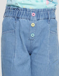 Little M Wide Leg Kancing Warna Warni Celana Denim Anak Perempuan
