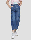 Little M Cargo 4 Kantong Stoper Celana Panjang Denim Anak Perempuan