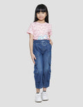 Little M Cargo 4 Kantong Stoper Celana Panjang Denim Anak Perempuan