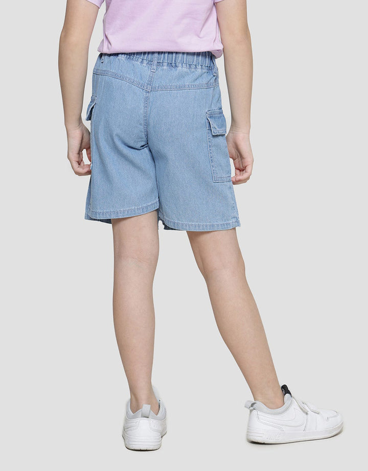 Little M Kantong Kargo Celana Rok Denim Anak Perempuan