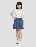 Little M Pleated Mini Skort Denim Girls