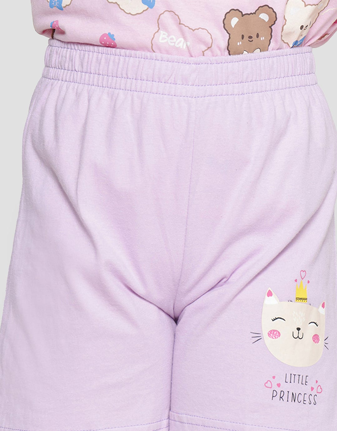 Little M Cat Print Celana Pendek Anak Perempuan