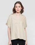 Connexion Skipper Neck Top Blouse Wanita