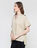 Connexion Skipper Neck Top Blouse Wanita