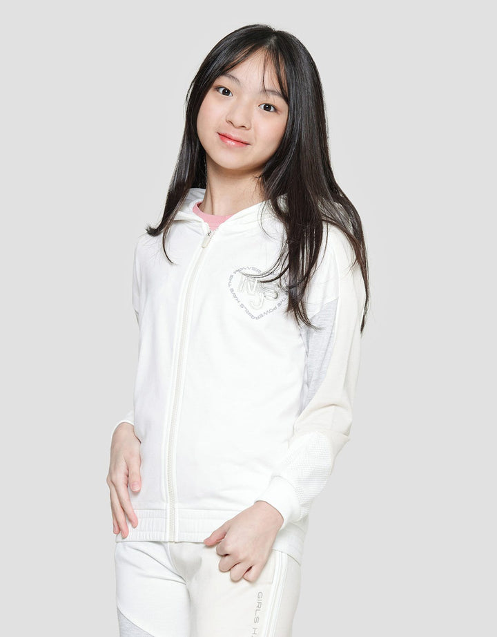 Nevada Jaket Knit Hoodie Heart Wording Anak Perempuan