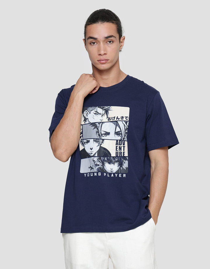 Nevada Kaos Lengan Pendek Pria Print Anime