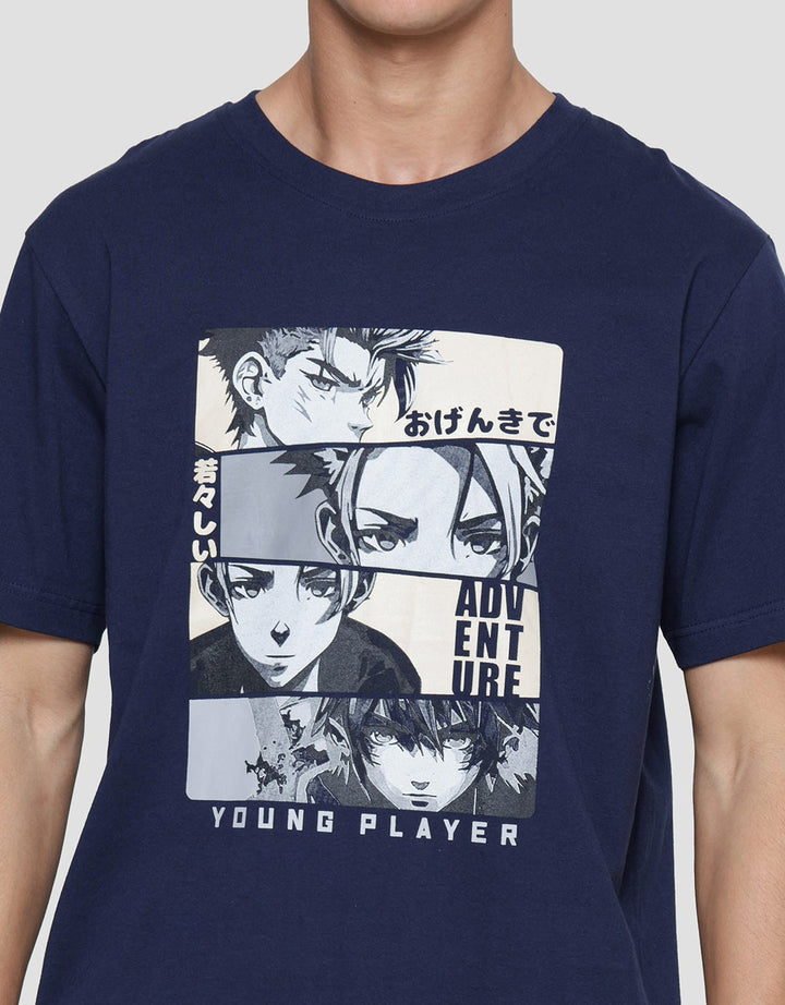 Nevada Kaos Lengan Pendek Pria Print Anime