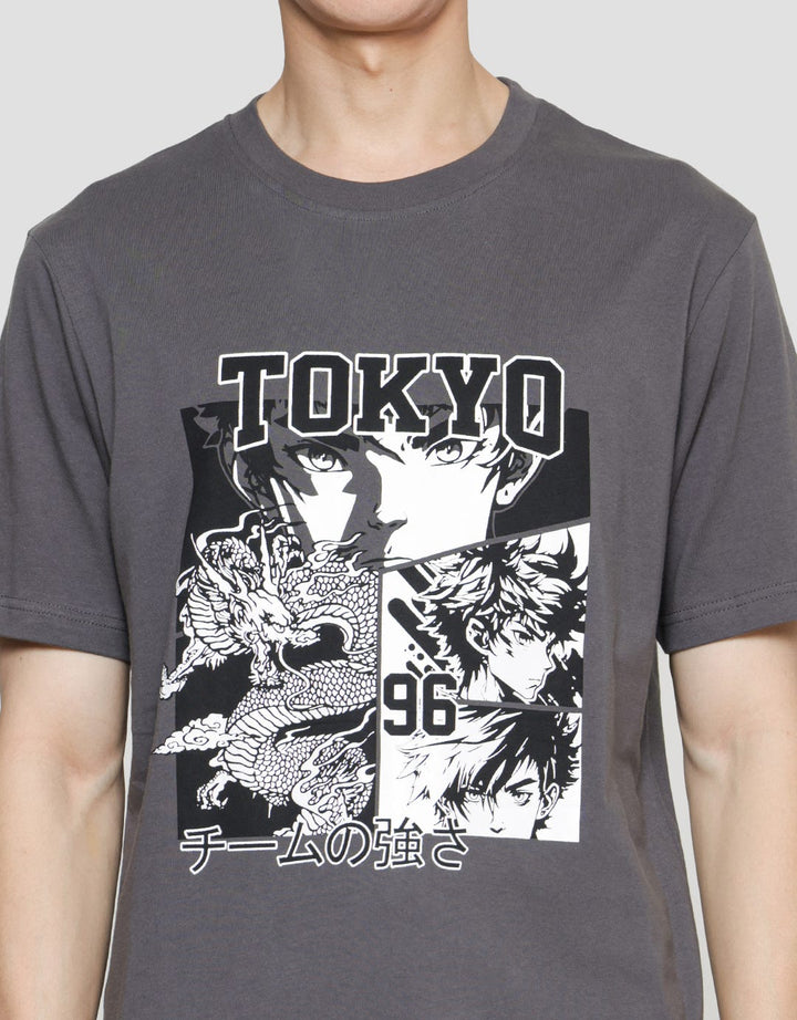 Nevada Tokyo Anime Print Kaos Pria
