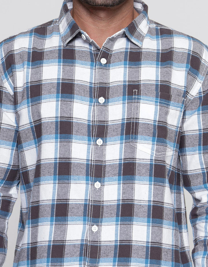 Nevada Checked Kemeja Flannel Lengan Panjang Pria