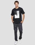 Nevada Logo Center Kaos Casual Pria