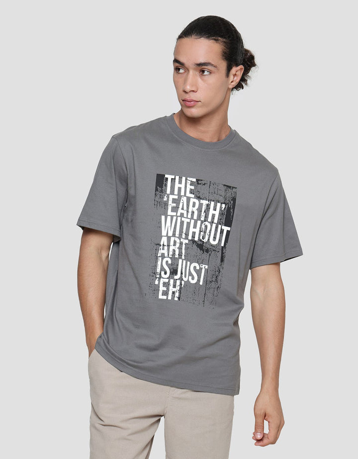 Nevada Kaos Lengan Pendek Pria Print Wording Combed