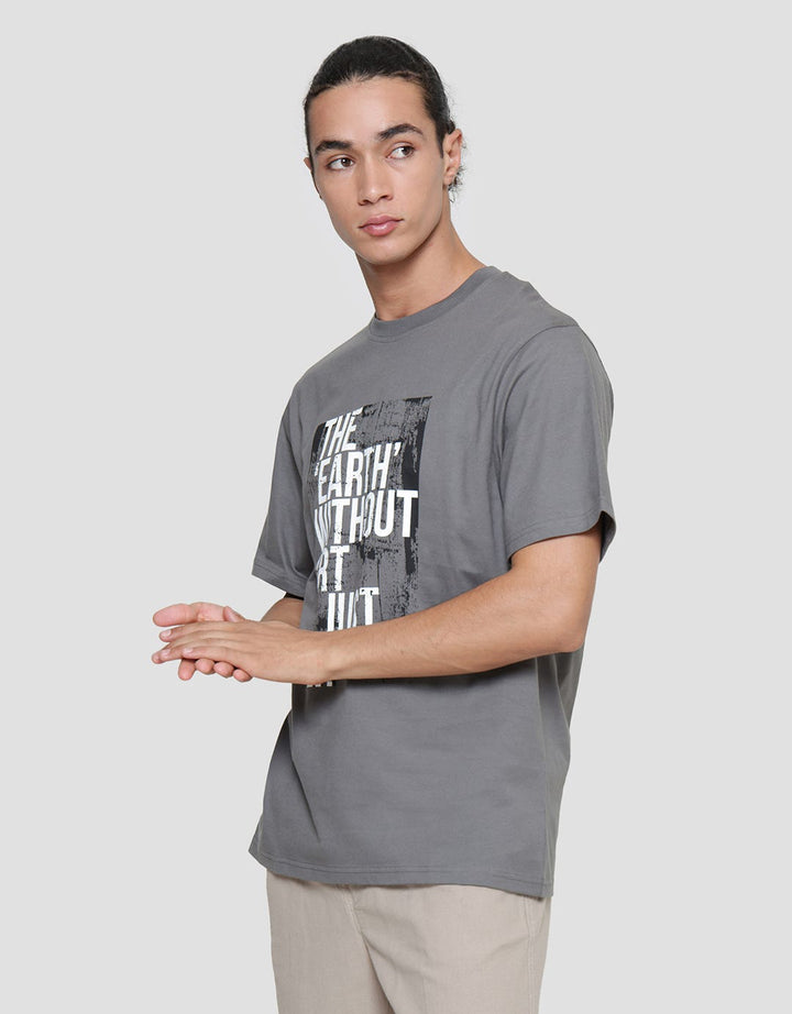 Nevada Kaos Lengan Pendek Pria Print Wording Combed