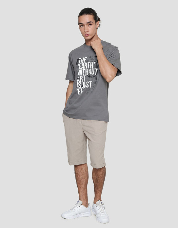 Nevada Kaos Lengan Pendek Pria Print Wording Combed